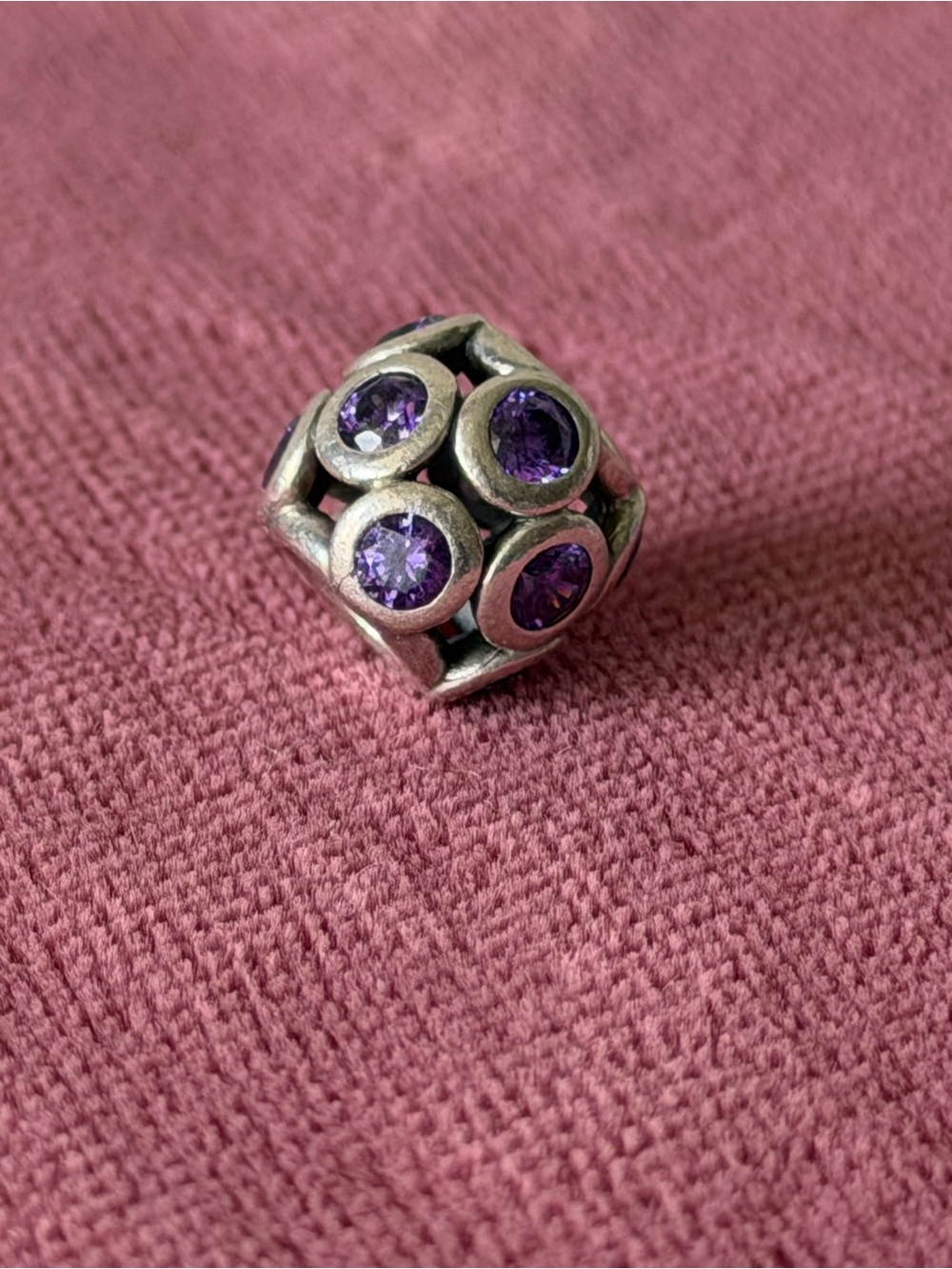 Pandora Whimsical Lights purple cubic zirconia sterling silver charm